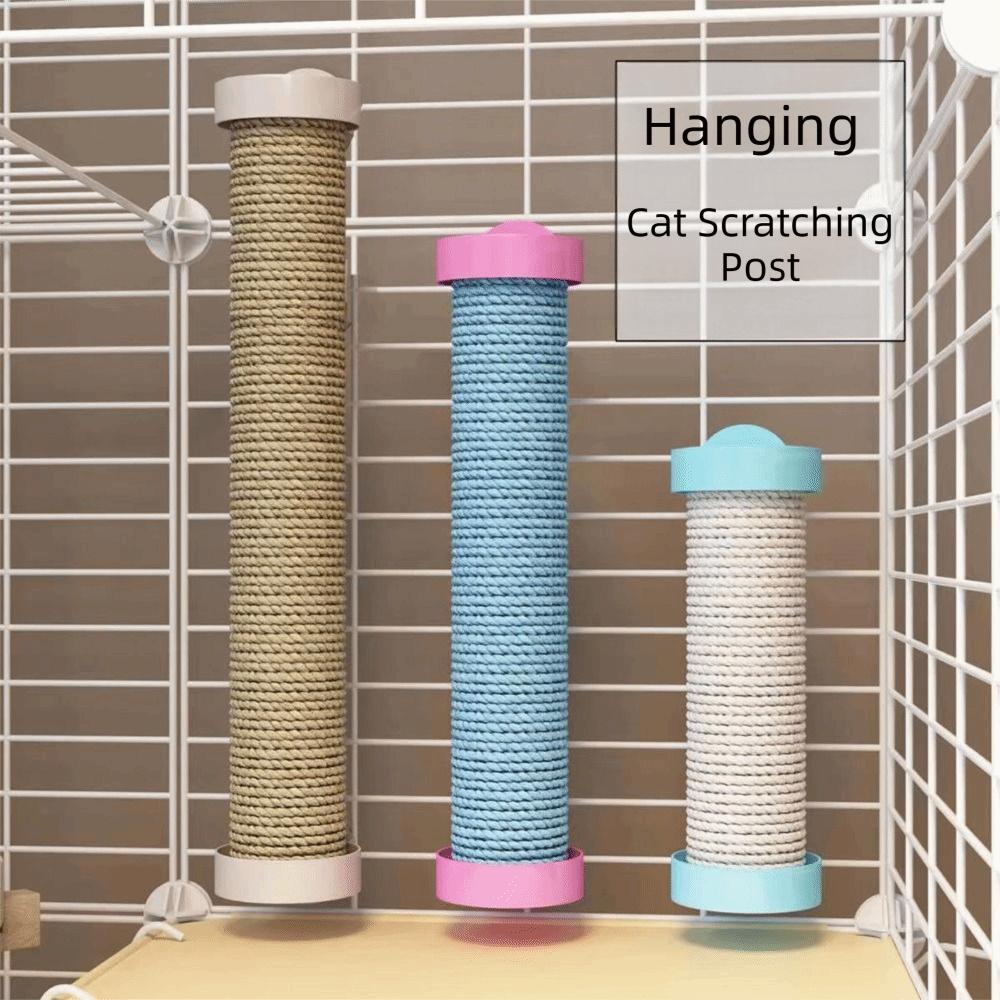 Cage Mounted Cat Scratching Post Replaceable Rotatable Cage Mounted Scratching Pole Multifunctional Easy To Install