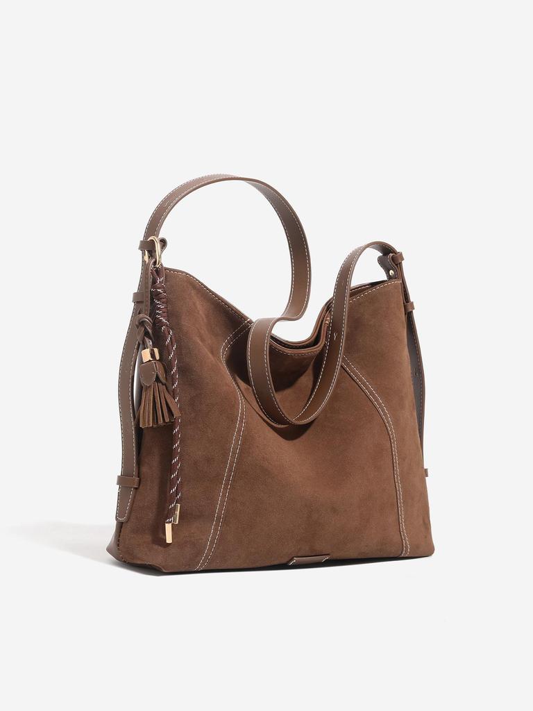 2025 Relaxed Retro Suede Hobo Tote - Large Capacity Crossbody Bag