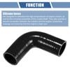 40mm 157" Innendurchmesser 102mm 402" Länge 90 Grad Schwarz Auto Silikonschlauch Universal