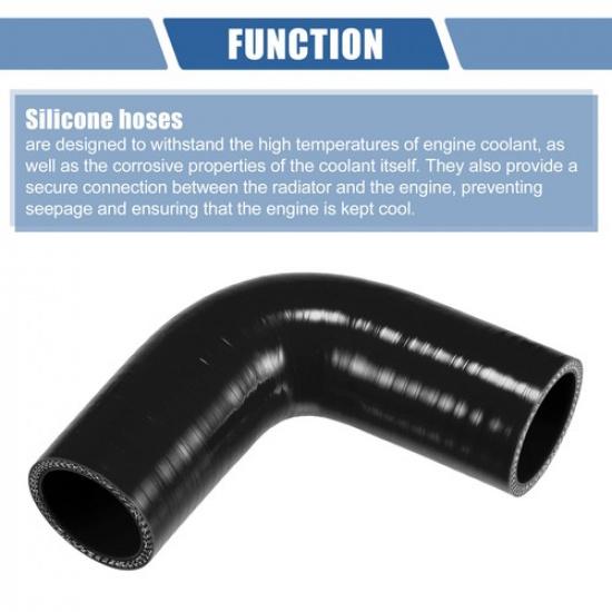 40mm 157" Innendurchmesser 102mm 402" Länge 90 Grad Schwarz Auto Silikonschlauch Universal