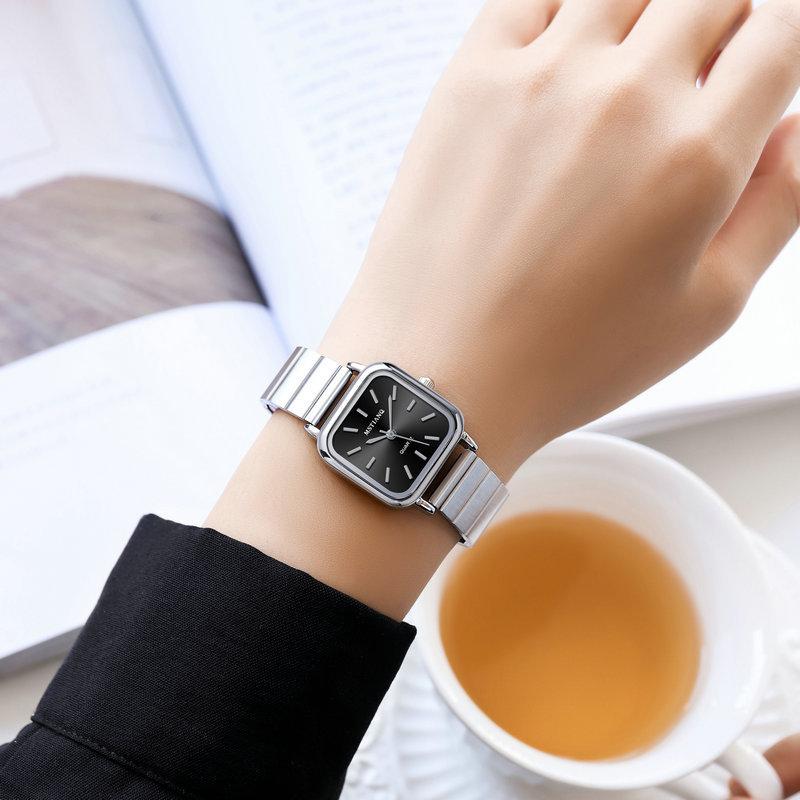 Watch Female High School Student Niche Temperament Wind Light Luxury Korean Square Bamboo Fashion Women'S Watch