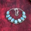 Larimar 925 Sterling Silber Halskette mit verstellbarer Kette, handgefertigte Edelstein Schmuck Halskette für den Gedenktag