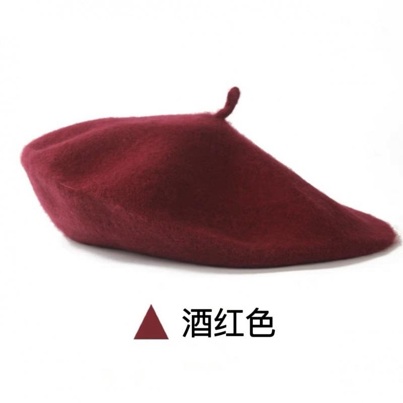 Autumn Winter French Beret Wool Pumpkin hats for women Ladies Female Outdoor Thick Warm Artist Caps Gifts