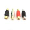 RCA Female To Female F/F Joiner Couplers AV Audio Video Adapter Copper Cable Connector Jack Plug Gold Plated Speaker 3types