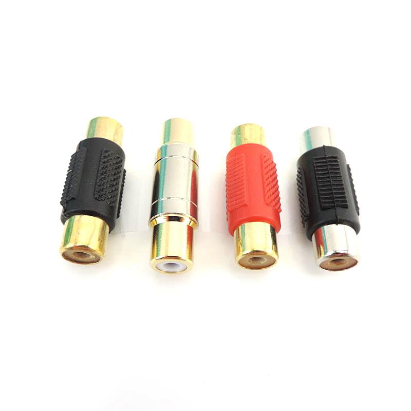 RCA Female To Female F/F Joiner Couplers AV Audio Video Adapter Copper Cable Connector Jack Plug Gold Plated Speaker 3types