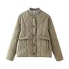Womens Quilted Cotton Puffer Jacket With Button Loose Fit Leopard Print Casual Winter Coat