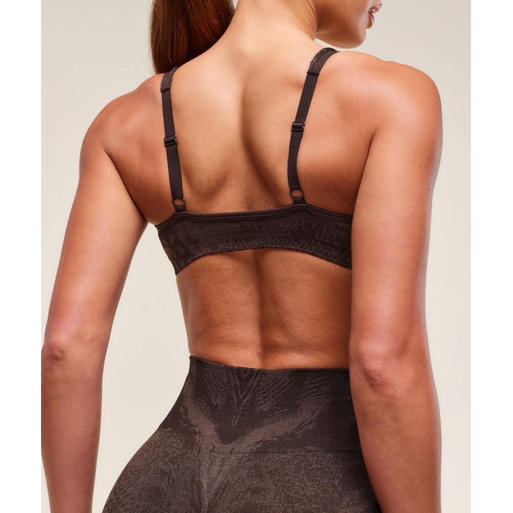 Gymshark Adapt X Whitney Animal Seamless Twist Front Bra Archive Brown Soft Brown B3b3g Nc4p