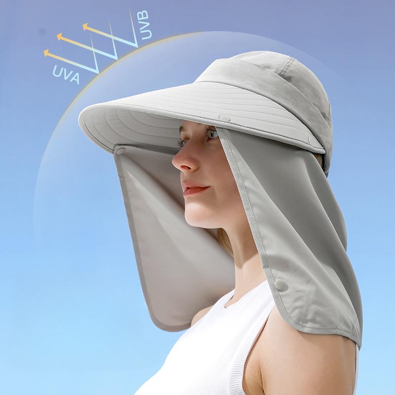 Outdoor Angelhut Damen Herren Große Krempe UV-Schutz Atmungsaktiv Schnelltrocknend Winddicht Gesichtsmaske Vollgesicht Nackenschutz Strandhut