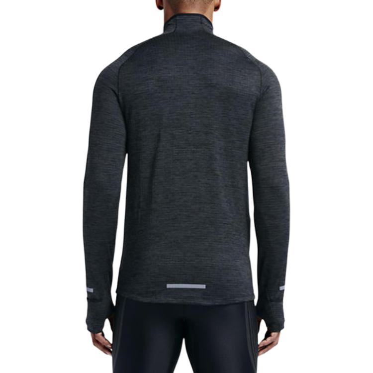Nike Casual Sports Stand Collar Long Sleeve T-Shirt Men Tops Black Gray 683907-011