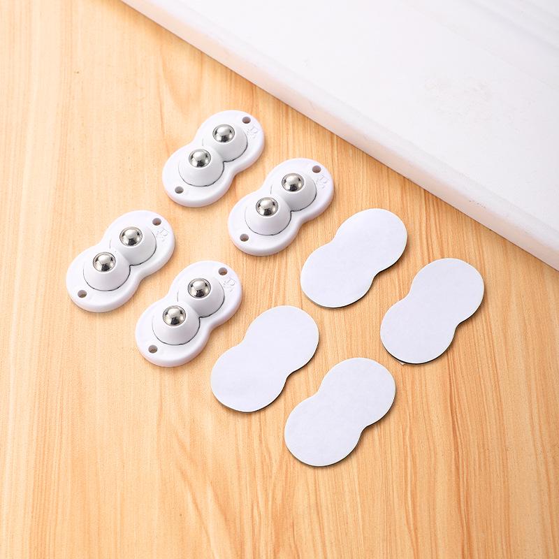 Adhesive Roller Wheels for Trash Can, No-Drill, 4-Pack Universal Base Accessory