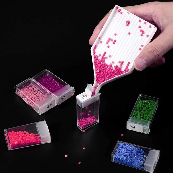 32/64 Grid Transparent Visible Organizer Bead Handle Separate Grids Diamond Painting Rhinestone Storage Box