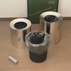 Electroplated Silver Wastebasket Premium Imitation Metal Bin Household Living Room Bedroom Office Rubbish Bin Industrial Style