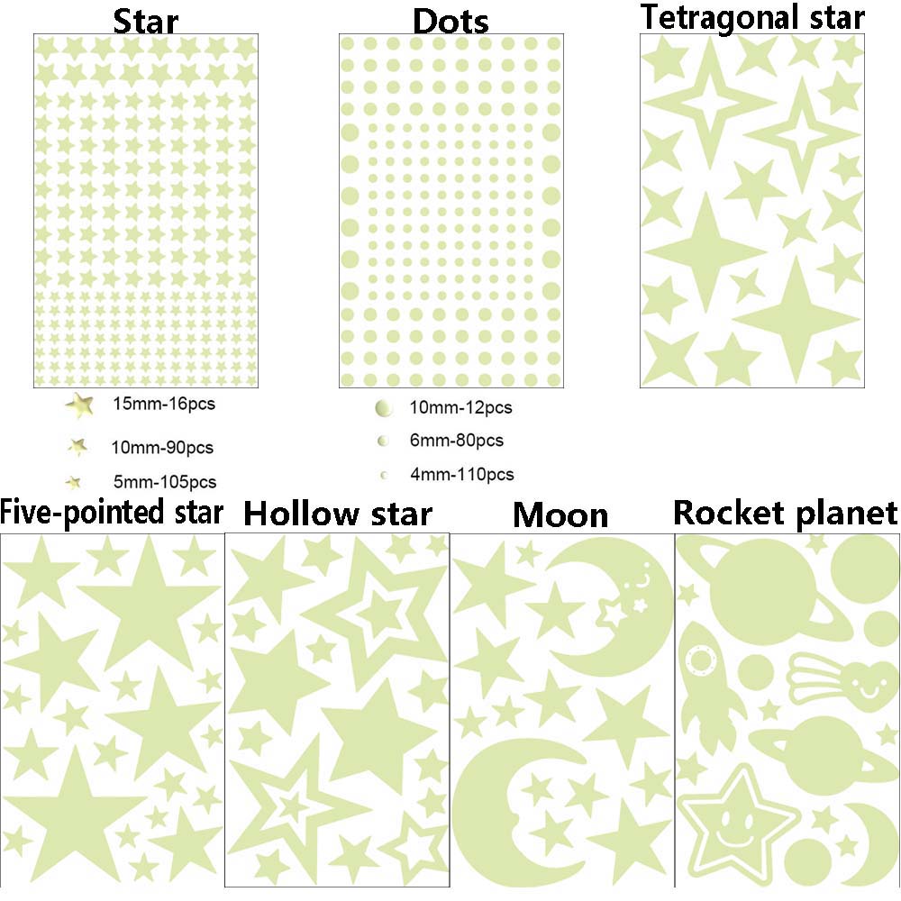 Bedroom Ceilling Home Decor Glow In Dark Moon Universe 3D Luminous Fluorescent Bubble Sticker Stars Dots Kid Room Wall Art Decor