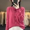 Nuovo Maglione Lavorato a Maglia Slimming Spiga di Grano alla Moda Autunnale e Invernale da Donna, Cardigan a Maniche Lunghe con Scollo Rotondo