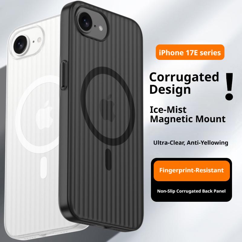 For iphone 17e 16e Case Hard PC Transparent Magnetic Anti-slip Protective Back Cover Shell