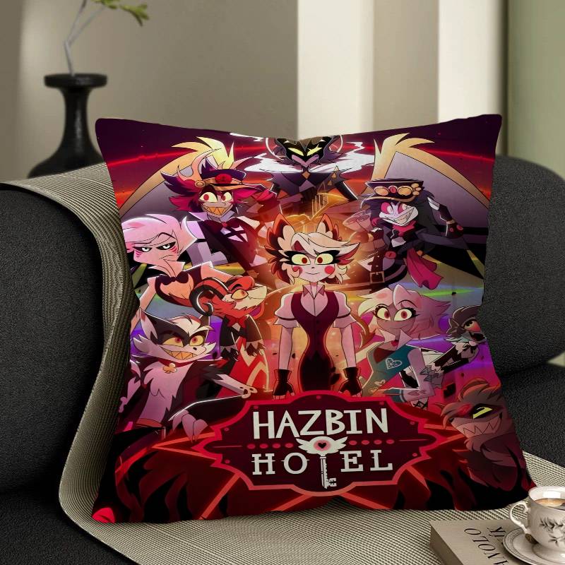 Hazbin H-Hotels Angel Dust Alastor Povlak na polštář Potah na polštář Pouzdro na polštář do auta na pohovku Auto Vánoční dárek 40x40cm 45x45cm