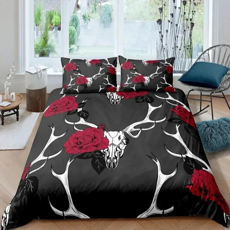 3D Printed Gothic Skull Bedding Set Duvet Cover Bedroom Comforter Covers Single Twin King Size Quilt Cover Home Textile