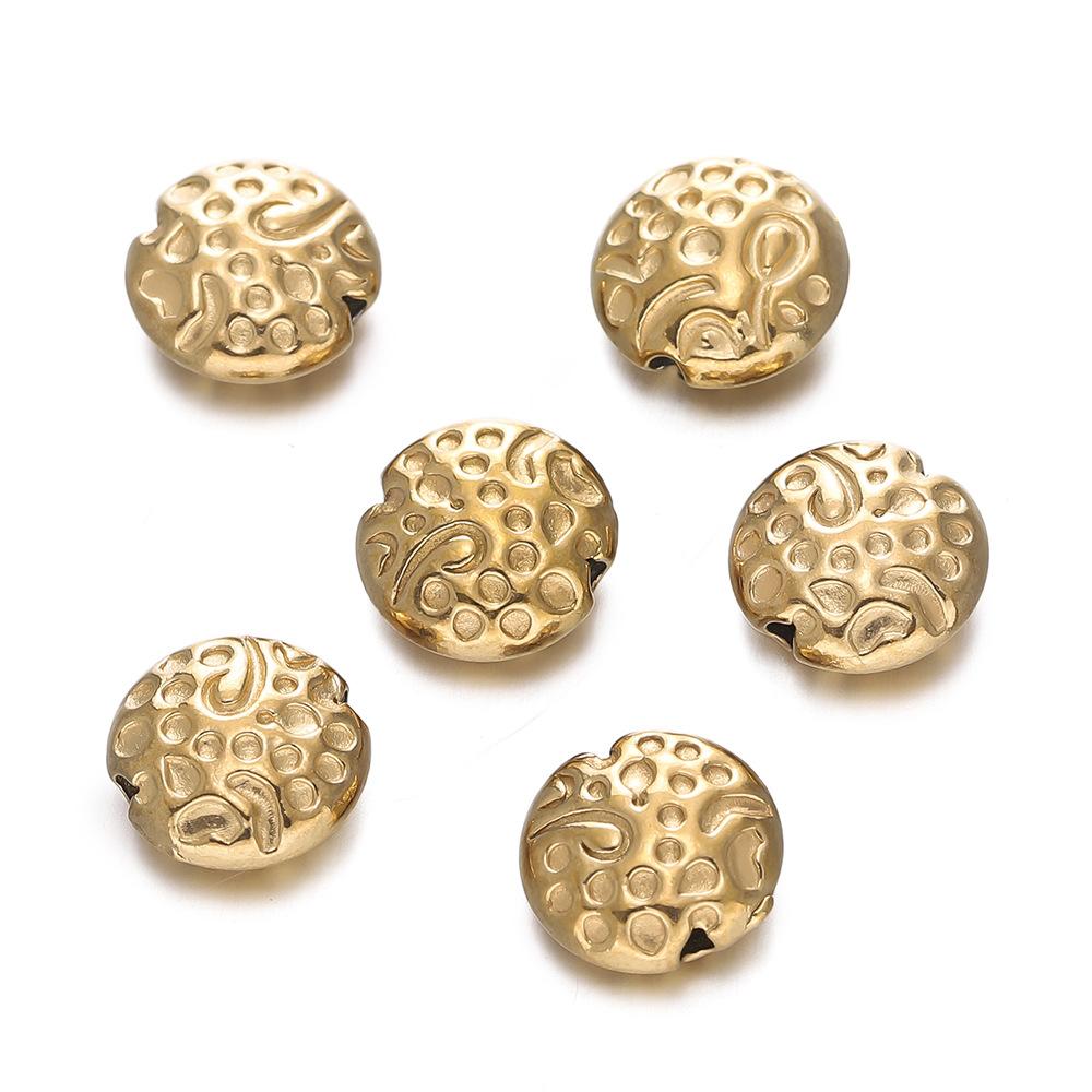Stainless Steel Flower Beads, Perforated Six-valve Flower Septum Beads DIY Jewelry Accessories