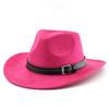 Classic Suede Western Cowboy Hat with Belt Detail - Curved Brim, Outdoor, Ethnic Style, Felt Hat for Men and Women