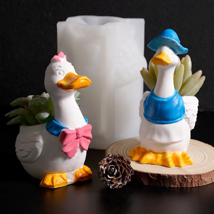Duck Shape Silicone Mold Suitable for Making Decorative Plant Pots Gift Containers Jewelry Organizers Effortless Release