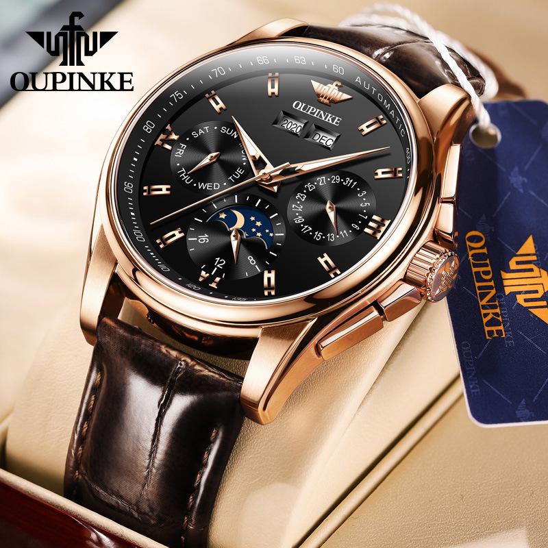 European Quality Men's Multifunctional Automatic Luminous Wristwatch