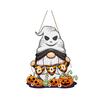 Halloween Gnome Door Sign Wooden Boo Gnome Hanging Sign Rustic Happy Halloween Ghost Sign for Farmhouse Front Door Porch Wall Decoration