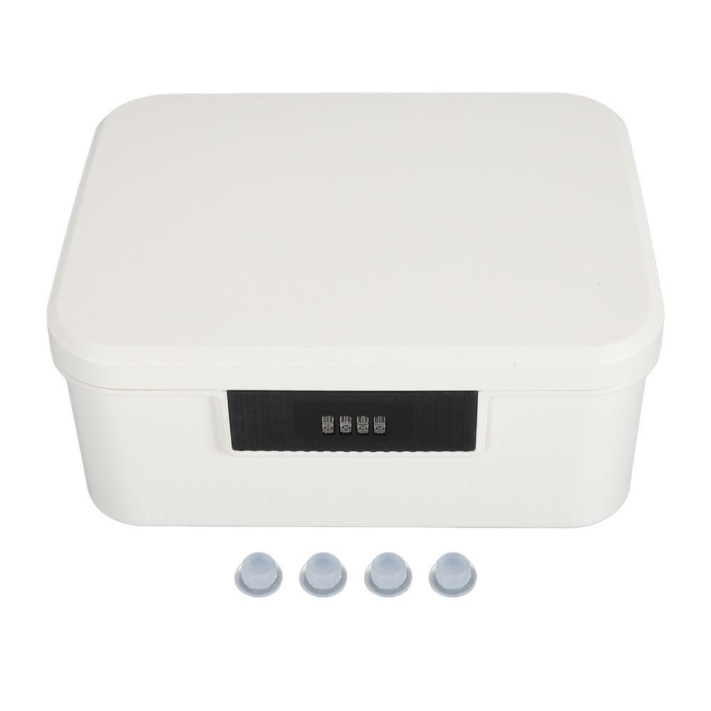 

9L Capacity Lockable Storage Trunk Double Layer Password Storage Storage Locking Box Secure Portable Combination Lock Box білий