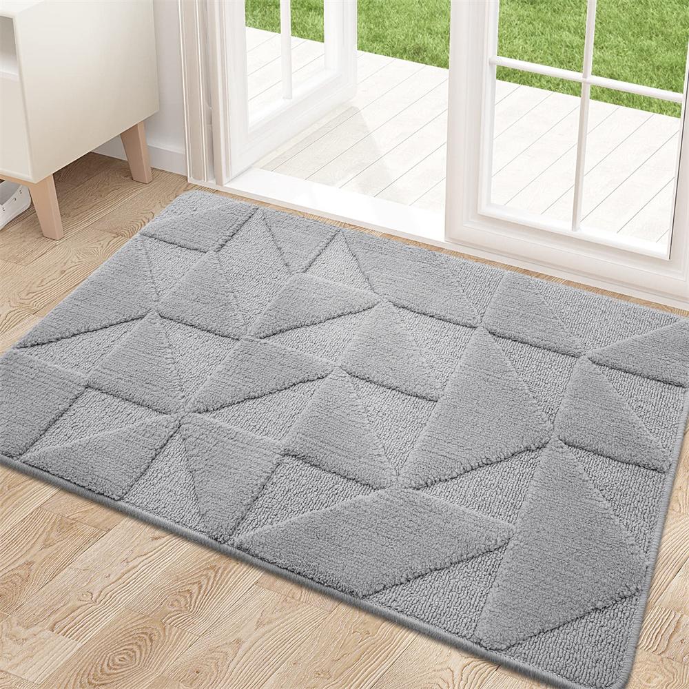 Olanly Indoor Outdoor Door Mats 50x80cm Door Mats Dirt Trapper Soft Doormats Super Absorbent Entrance Rug Non-slip Floor Mat