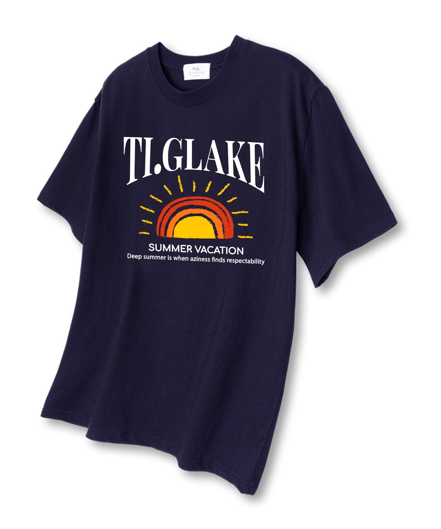Tee Glake Vacation Sun Oversized Short Sleeve T-Shirt Navy L