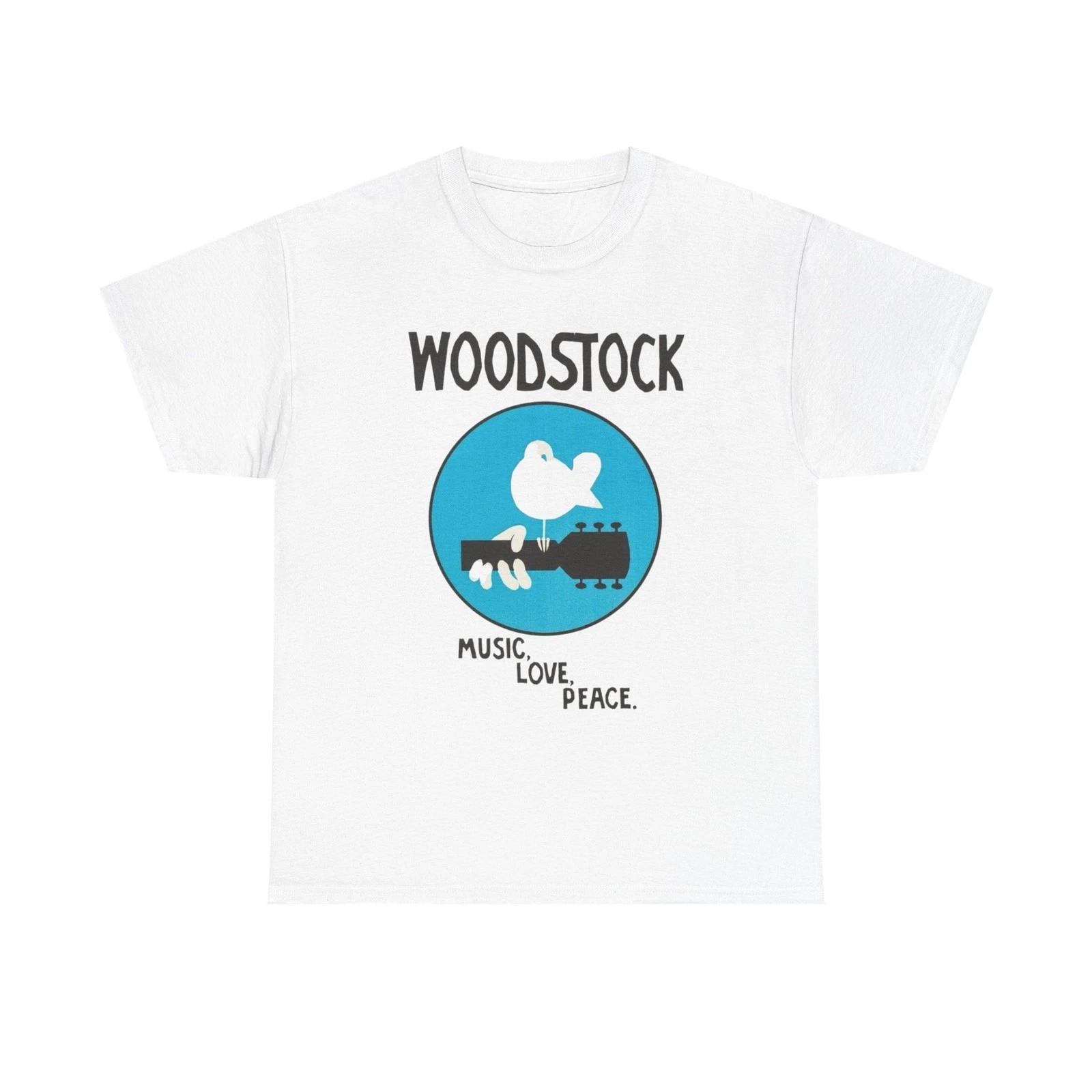 Woodstock Vintage Music Love Peace Graphic T Shirt Unisex Heavy Cotton Tee L