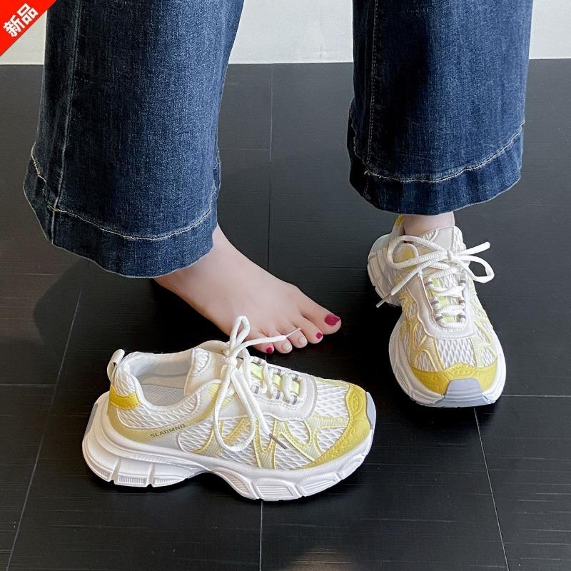 Girls Shoes Spring and Autumn New Versatile Mesh Children's Sports Shoes Dad Shoes