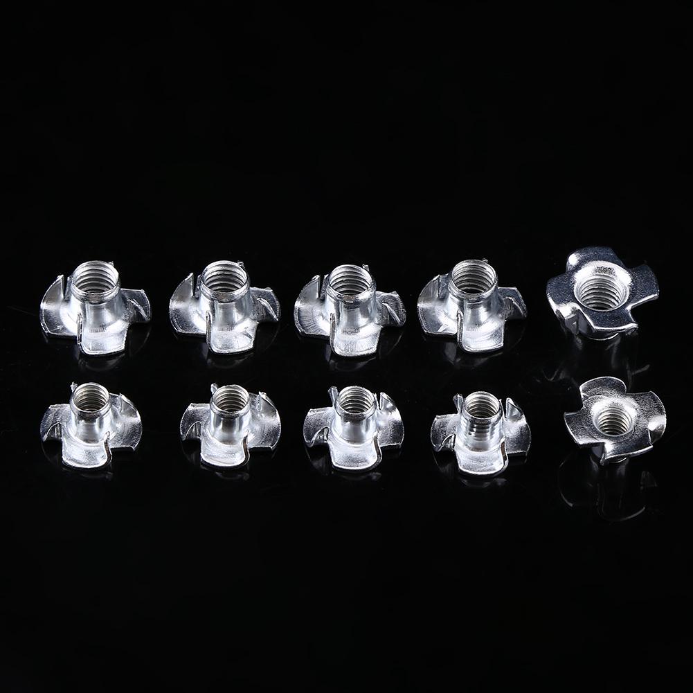 90pcs Carbon Steel M3 M4 M5 M6 M8 Four Pronged T Nuts Blind Inserts Nut for Wood Furniture