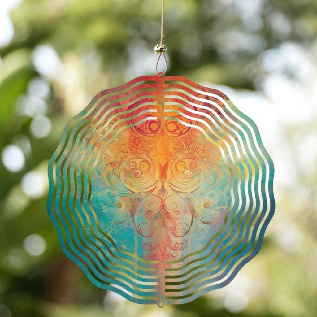 10 Zoll Drehendes Windspiel mit 360-Grad-Haken Outdoor-Gartendekor für Frühling Sommer Hof Balkon Geschenk für Freunde Familie