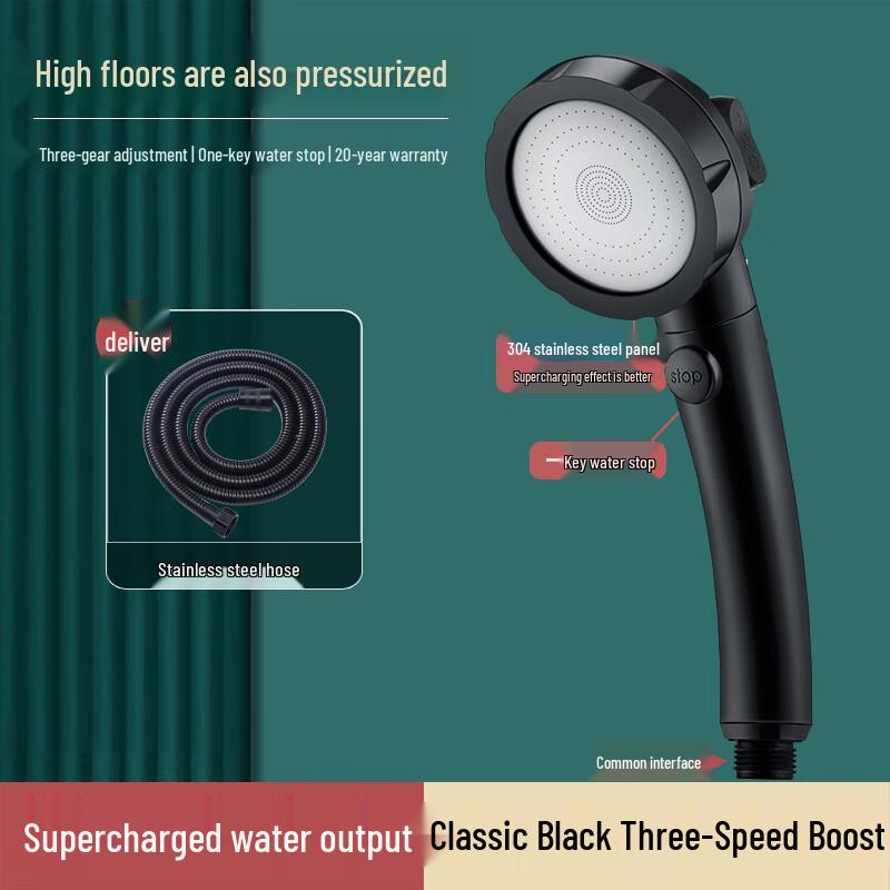 TLXT High-Pressure Shower Head & Hose Set