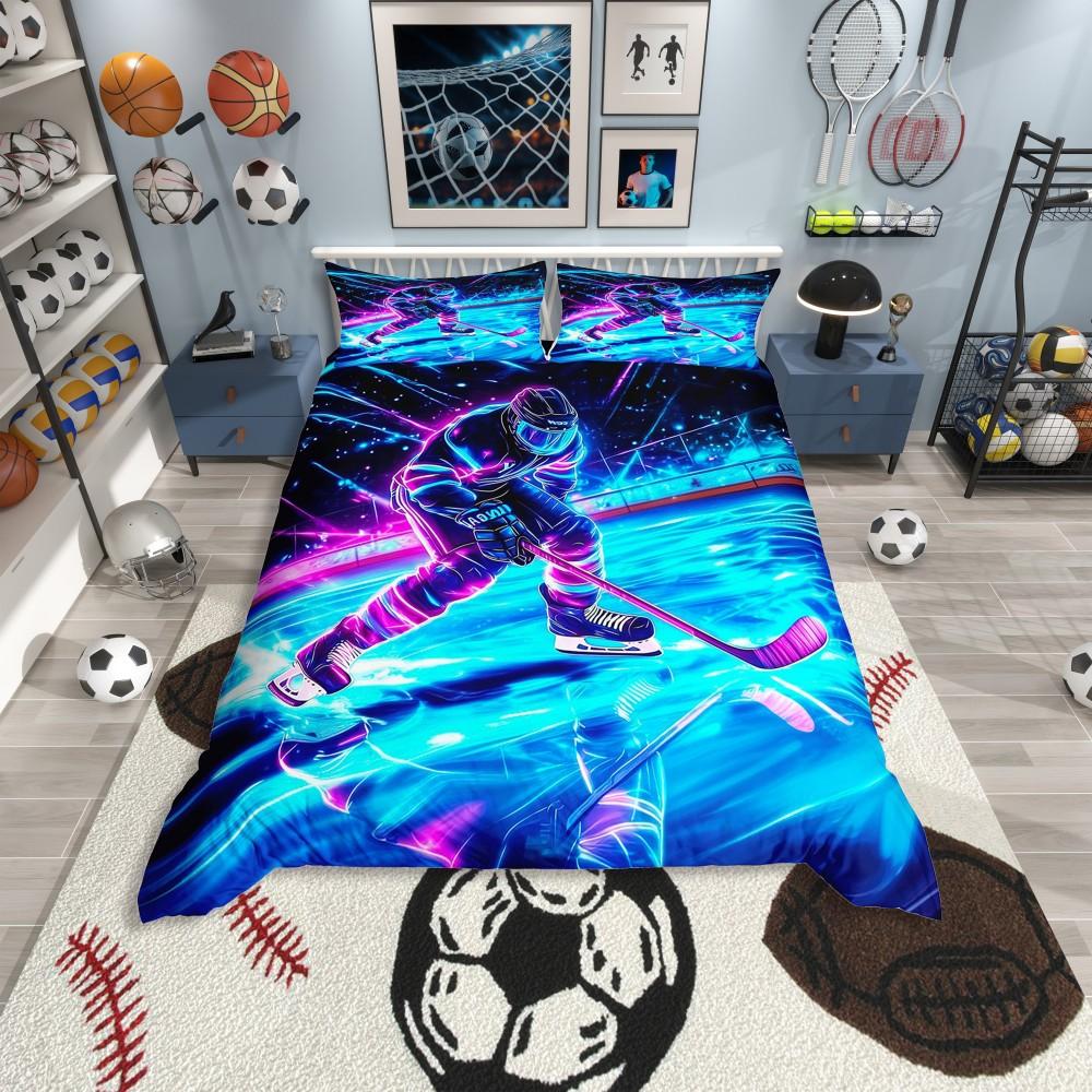 

Homewish Cartoon Rugby Soccer Duvet Cover Set,Basketball Player Bedding Set,American Football Soccer Bed Set DE XS 100x135cm 2pcs&set