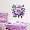 Purple Peony Floral Toilet Wall Sticker Self-Adhesive Waterproof Removable Bathroom Elegant Home Decor Art
