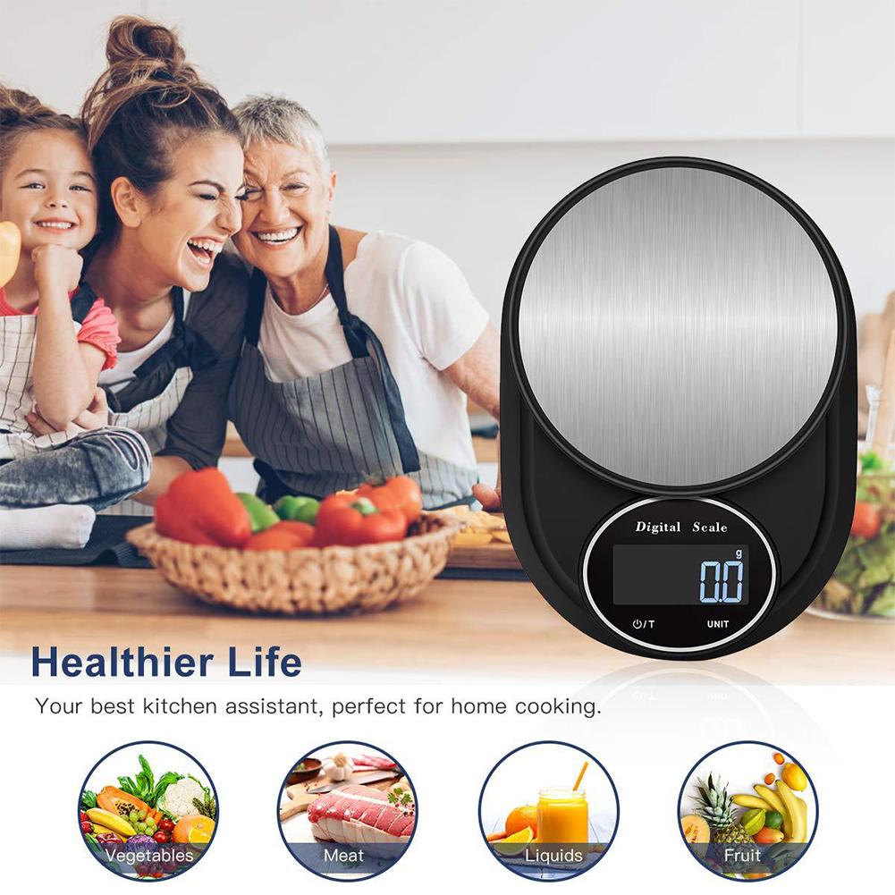 Digital Kitchen Scale Stainless Steel Electric Kitchen Food Scale High-precision Baking Scale LCD Backlight Display