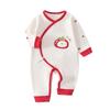 Newborn Cotton Monk Bodysuit - Red, 0-3 Months, Butterfly Design Jumpsuit for Spring/Autumn