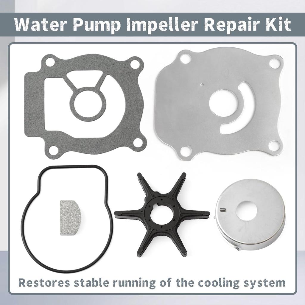 17400-88L00 Water Pump Impeller Repair Kit Compatible with Suzuki 4 Stroke DF 40 50 60 HP Outboard Engines, Replace 17400-88L01 17461-96312 18-4552