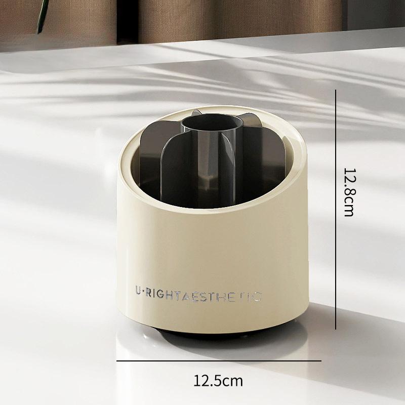 

Makeup Brush Storage Bucket Dust-proof Transparent DesktopLipstick and Cosmetics Storage Box Beige [Uncovered]