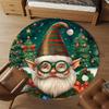 1PC Santa Claus Christmas Office Round Area Rug, Under Office Chairs Bedroom Living Room Home Decor,Carpet for Office, -1110176