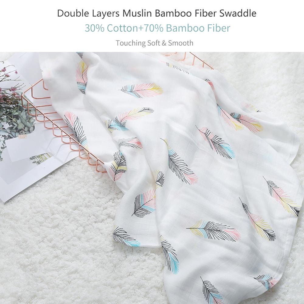 Insular Muslin Swaddle Blanket Bamboo   & Cotton Baby Blankets Soft & Breathable Portable Nursery Blankets for Infants Toddlers Kids Home or Trave