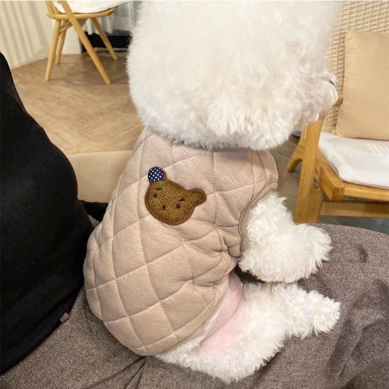 Winter Cotton Pet Vest Small Dogs Cats - Soft Fleece-Lined Warm Coat Teddy Poodle Bichon Pomeranian