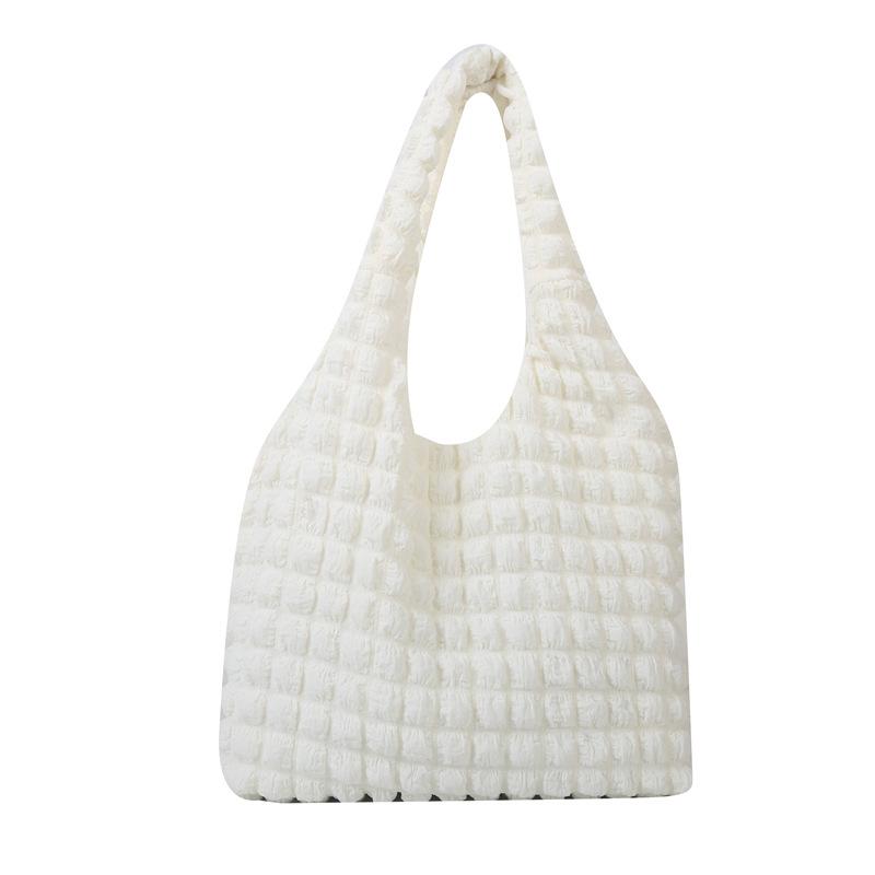 

Модная сумка большой вместимости 2024 года, весна, новая студенческая сумка-тоут для поездок на работу, повседневная сумка через плечо подмышкой белый