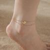 Cazador Animal Cat Dog Paw Anklets for Women Stainless Steel Double Layer Beads Foot Bracelet on the Leg Summer beach Jewelry