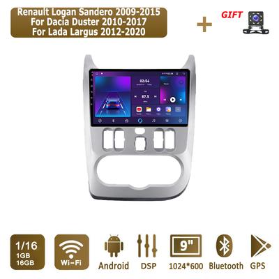 Radio de coche Android para Renault Logan Sandero 2009-2015, reproductor multimedia, unidad principal, estéreo, navegación GPS, Bluetooth, WIFI, 1+16 GB