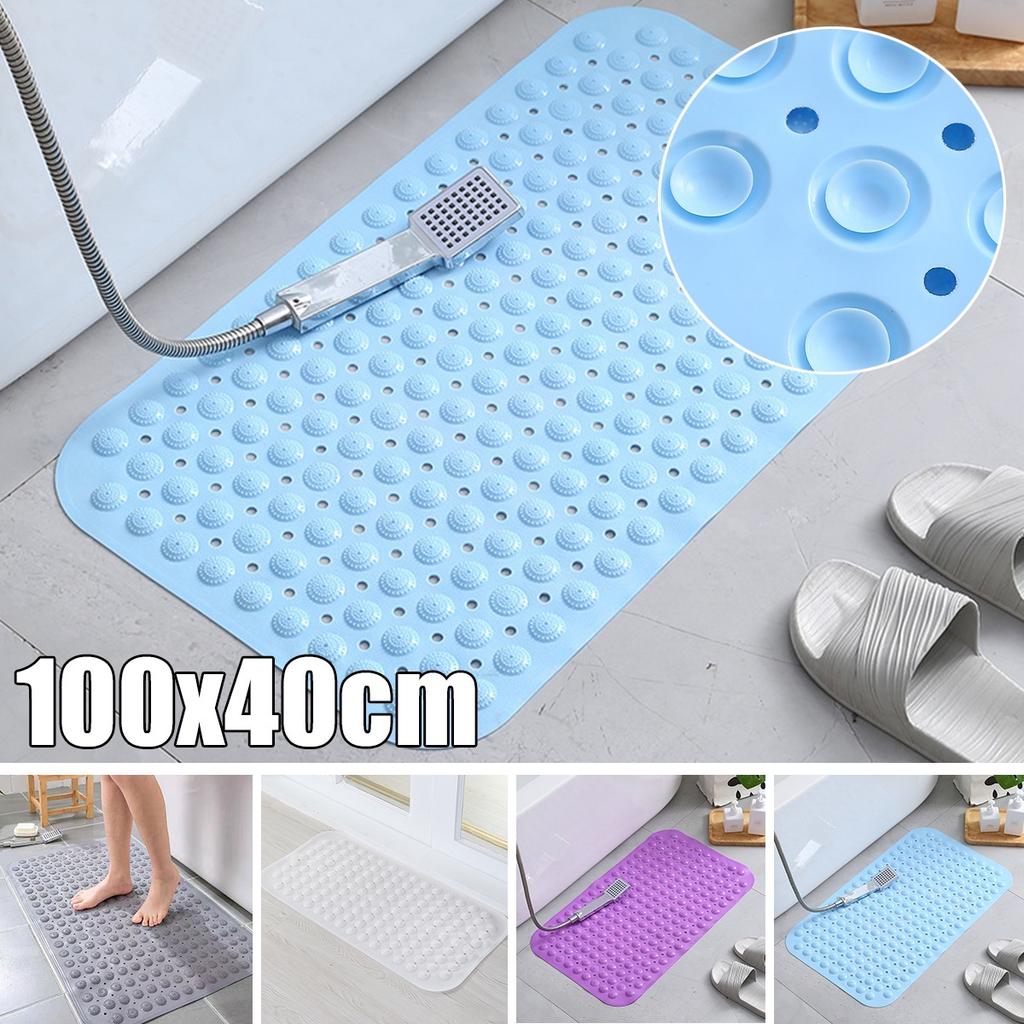 Extra Long Bath Mat Non-Slip Shower Mats PVC Bathroom Rubber Strong Suction Grip