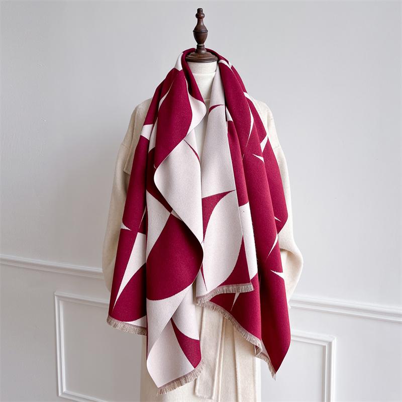 Winter Scarf For Women Jacquard Pashmina Shawls And Wraps Autumn Warm Thick Cashmere Blanket Stoles Lady Outdoor Bufanda Poncho