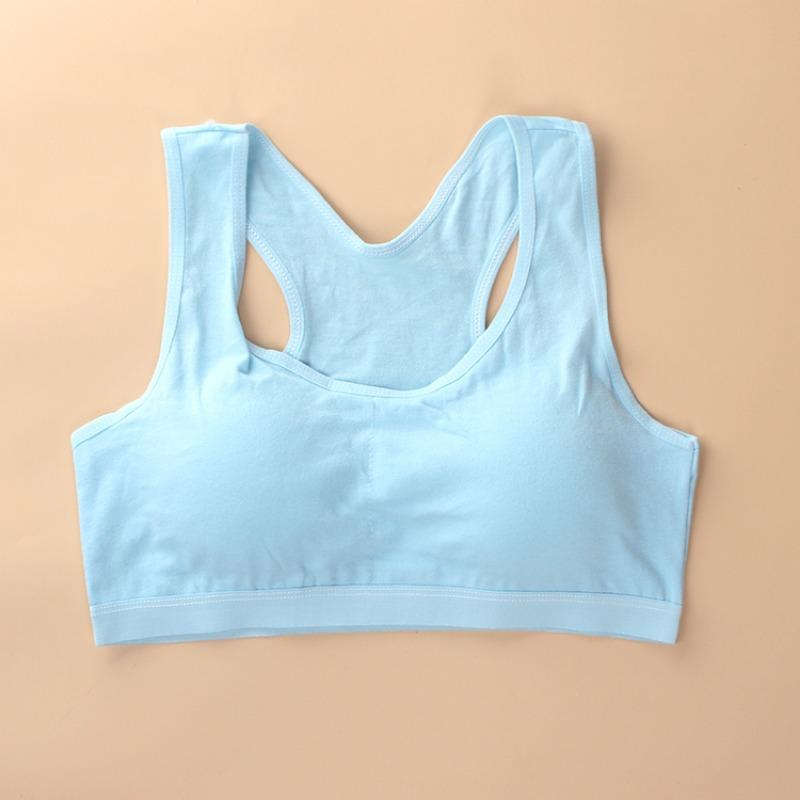 Sutien Sport pentru Adolescente, Bumbac Gimnastică, Lenjerie de Corp, Vestă de Antrenament, Sutien Tineresc Fără Sârmă cu Pad pentru Piept
