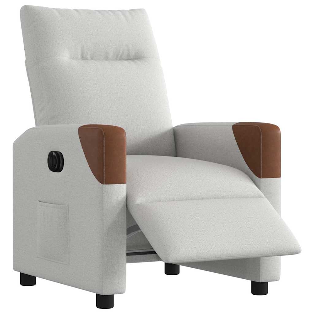 Electric Reclining Armchair Cloud Grey Fabric
